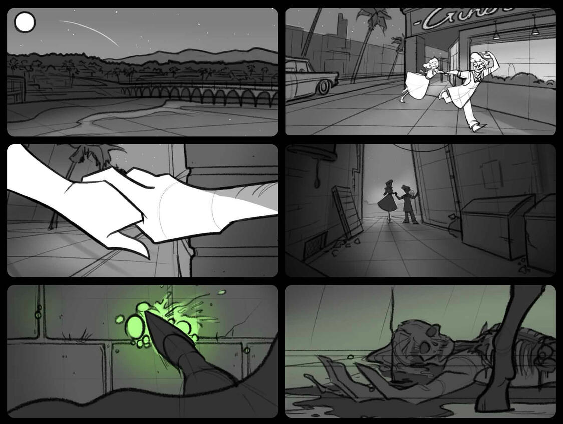 Storyboards- "Killer Cows Fromm Outer Space". 2026. Storyboards- "Killer Cows Fromm Outer Space". 2026.